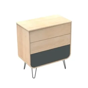 Sauthon Original Commode 3 Tiroirs 97x87x48cm En Bois Gris 18