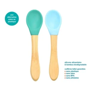 Minikoioi Cuillères Bébé Saines En Bambou / Silicone 10