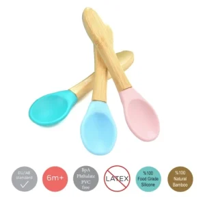 Minikoioi Cuillères Bébé Saines En Bambou / Silicone 14